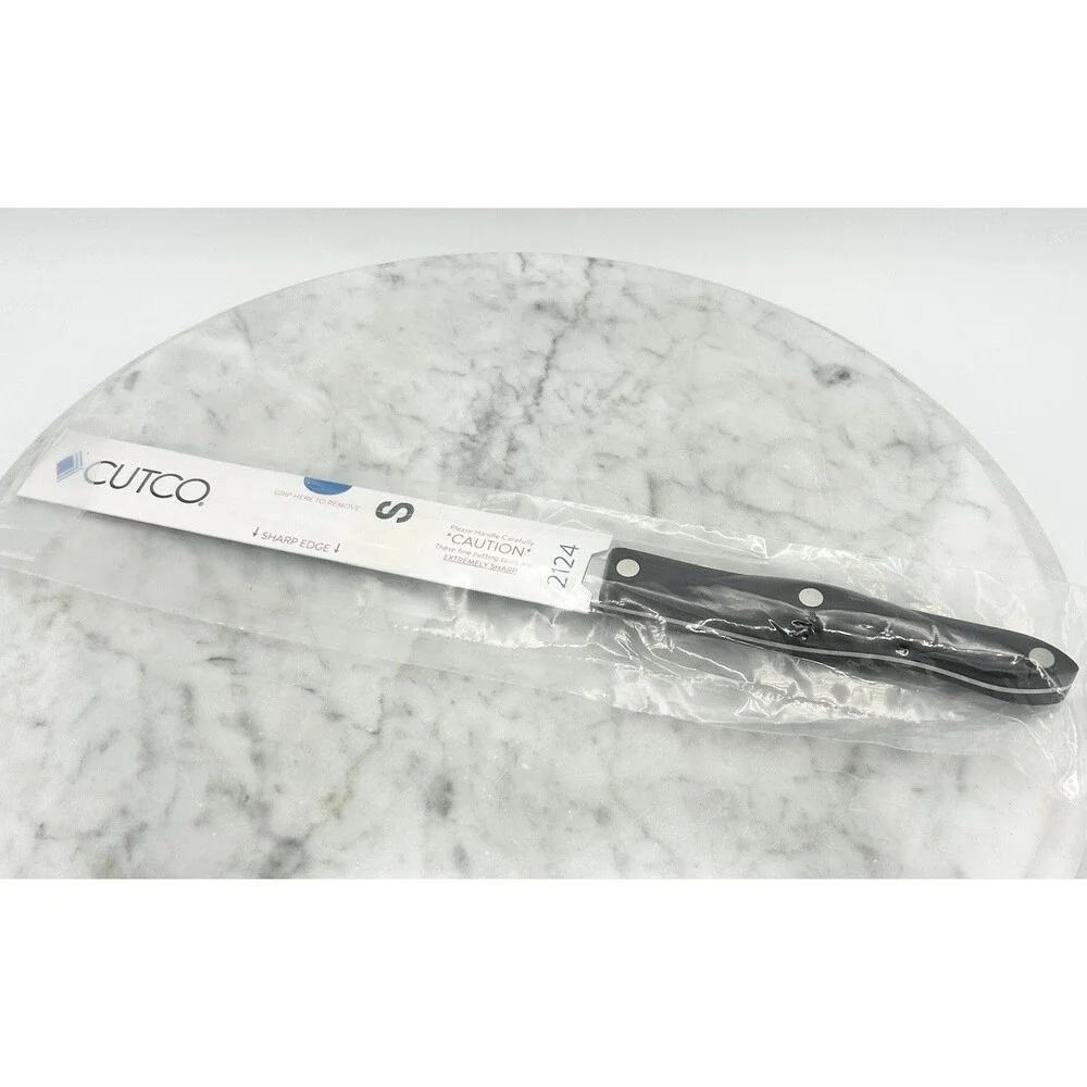 NEW Sealed Cutco 2124 S Petite Slicer Straight Edge Knife Classic Black Handle